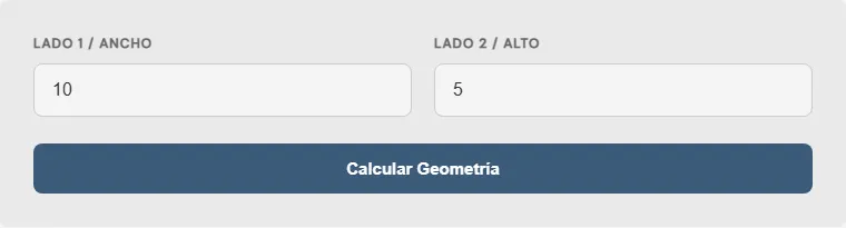 Captura de pantalla de la Calculadora de área de un cuadrado interactiva