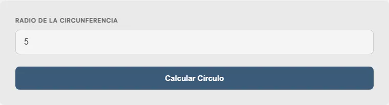Captura de pantalla de la Calculadora de circunferencia de un círculo interactiva