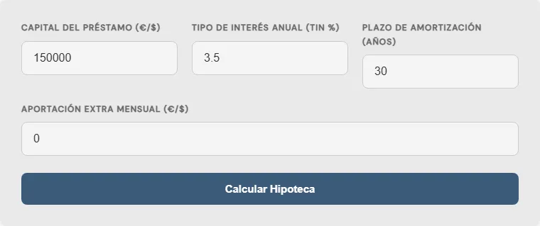 Captura de pantalla de la Calculadora de impuesto sobre transmisiones patrimoniales interactiva