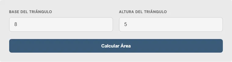 Captura de pantalla de la Calculadora de triángulo isósceles interactiva