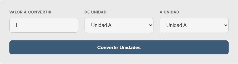 Captura de pantalla de la Convertidor de galones (EE. UU.) a litros interactiva