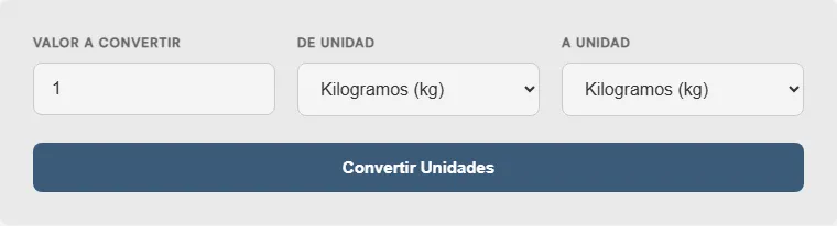 Captura de pantalla de la Convertidor de gramos a onzas interactiva