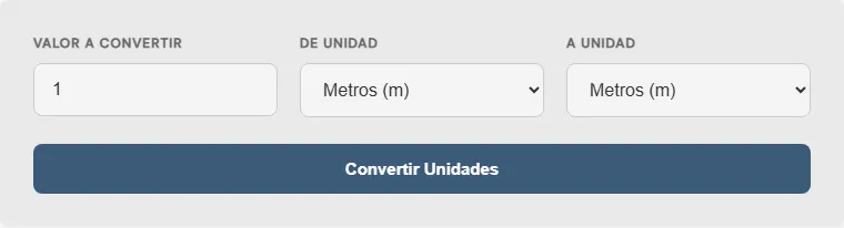 Captura de pantalla de la Convertidor de metros a pies interactiva